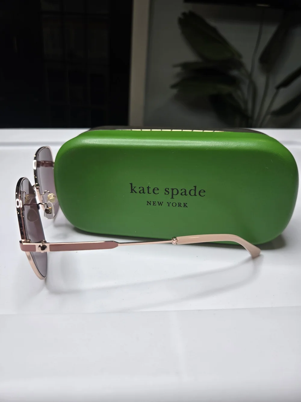 kate spade Rose Gold Frame Sunglasses with Pink Gradient Lenses